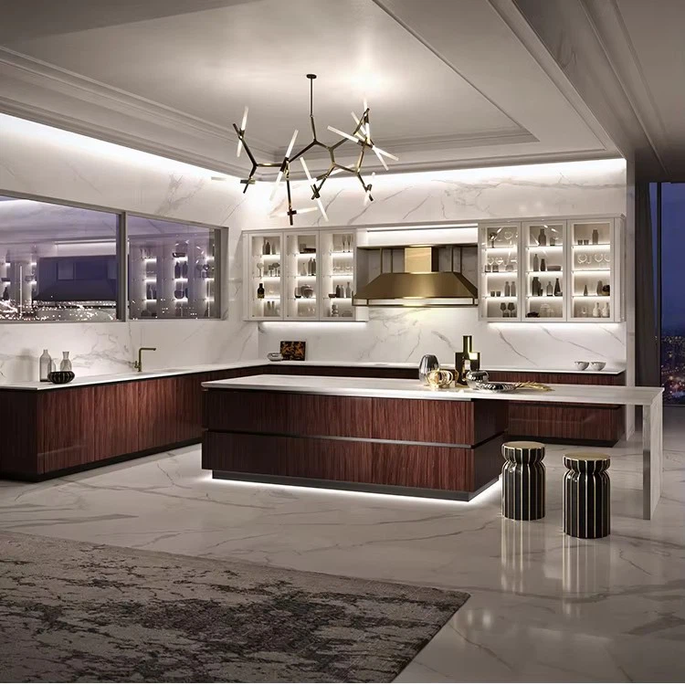 Gray Lacquer Kitchen Cabinets